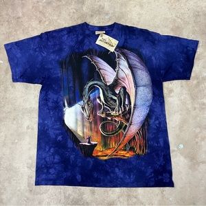 NEW Vintage The Mountain Men's 2000 Meikle John Dragon Wizard Tie Dye T-Shirt XL